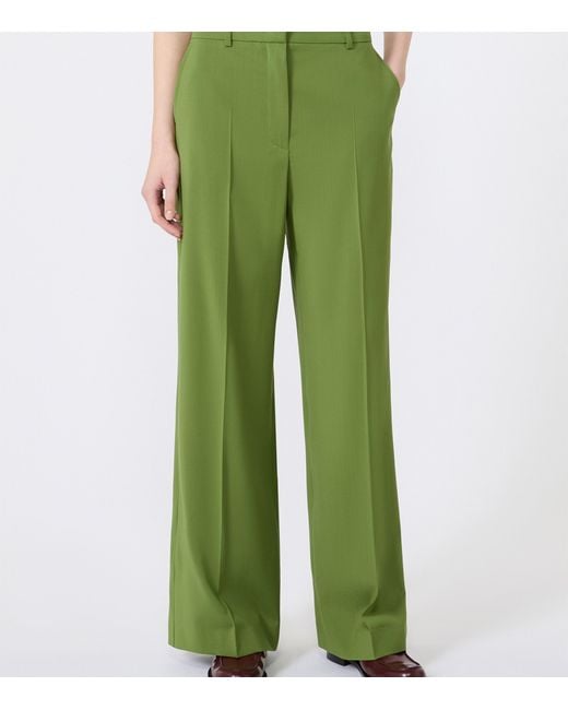 Weekend by Maxmara Green Virgin Wool Trousers