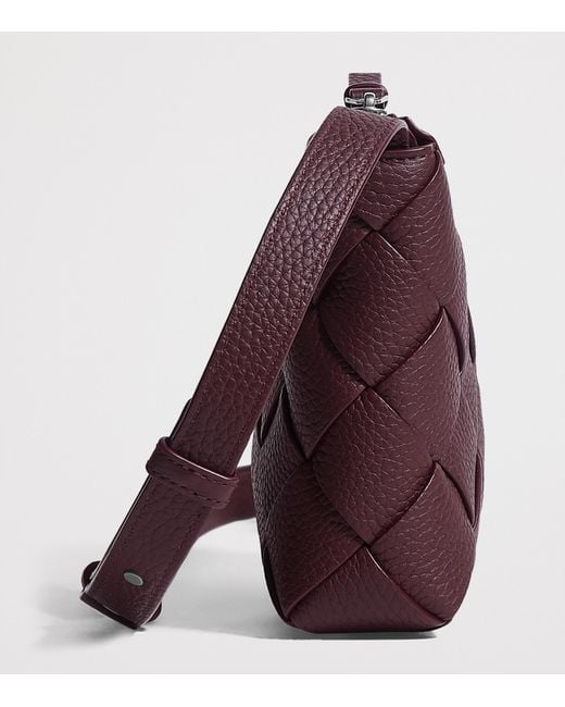 Bottega Veneta Purple Small Leather Diago Messenger Bag for men
