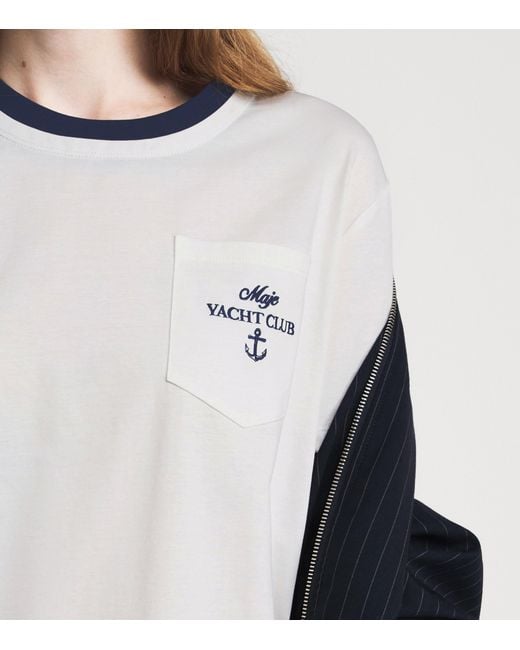 Maje White Cotton Yacht Club T-Shirt