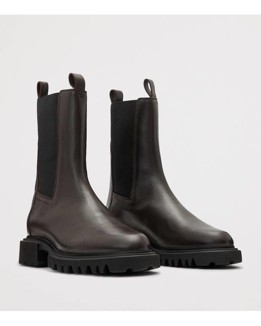 AllSaints Black Leather Hallie Chelsea Boots