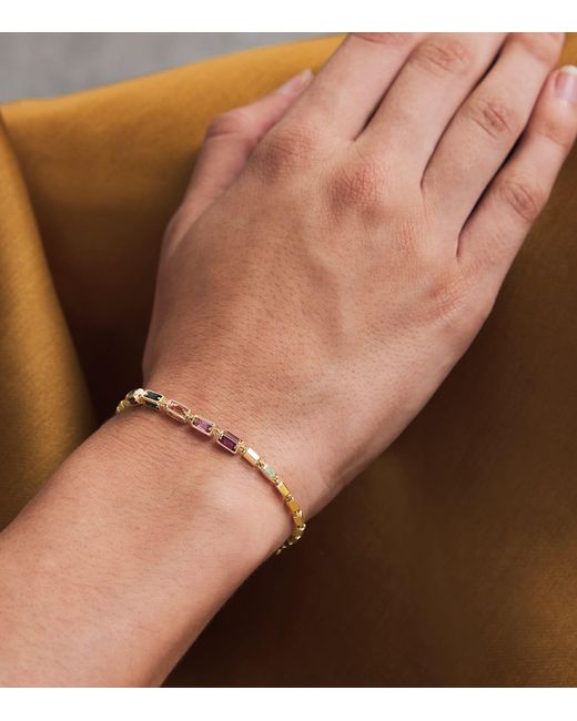Suzanne Kalan Metallic And Sapphire Medium Block Chain Bracelet