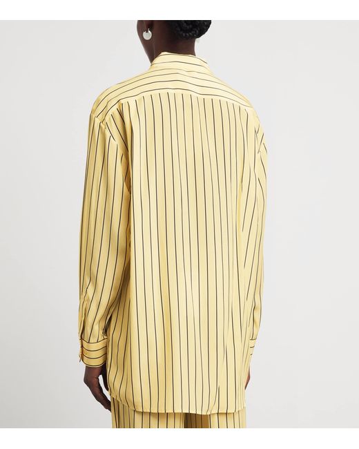 Staud Metallic Silk Stripe Nolan Shirt