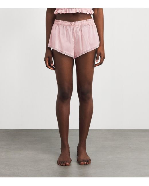 Skims Pink Cotton-Blend Poplin Apparel Shorts