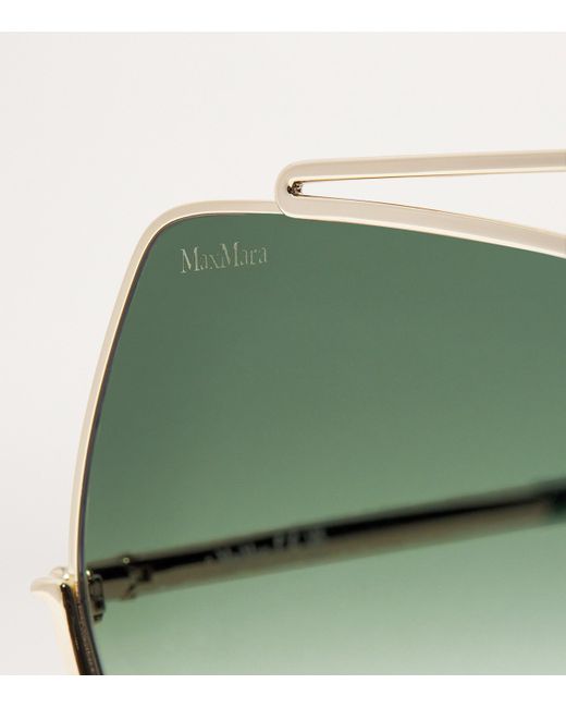 Max Mara Green Elsa Petite Oversized Sunglasses