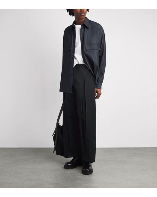SAGE NATION Black Box-Pleat Wide-Leg Trousers for men