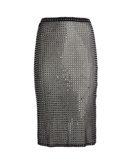 Christopher Esber Gray Crystal-embellished Midi Skirt