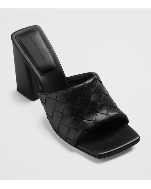 Bottega Veneta Black Lambskin Parco Heeled Mules 90