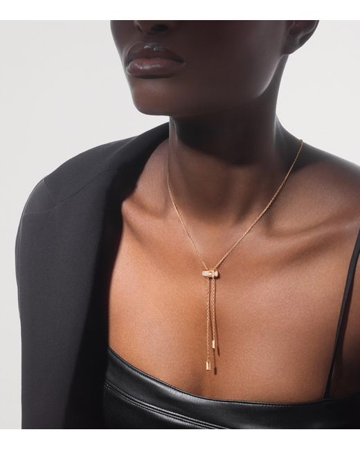 Messika Metallic Moderniste And Diamond Tie Necklace