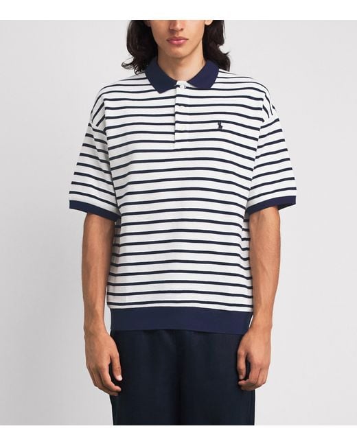 Polo Ralph Lauren Blue Cotton Mesh Slim Polo Shirt for men