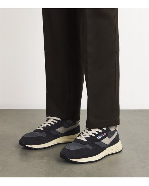 Autry Black Leather Reelwind Low-Top Sneakers for men
