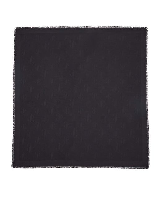 Jimmy Choo Blue Silk-Wool Emani Scarf