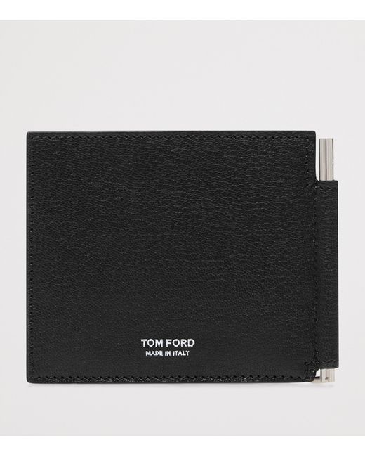 Tom Ford Black Leather Bifold Card Holder for men