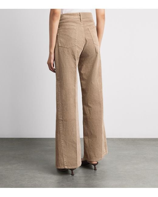 7 For All Mankind Natural Corduroy Lotta Wide-Leg Trousers