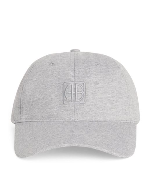 Anine Bing Gray Embroidered Jeremy Baseball Cap