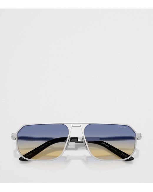 Prada Blue Steel Pillow Sunglasses for men