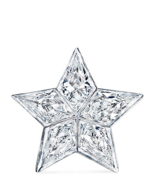 Maria Tash White Invisible Set Diamond Star Threaded Stud Earring