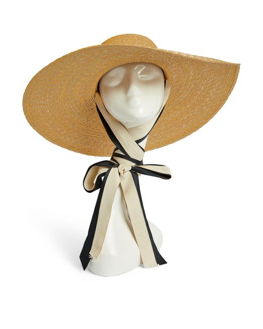 Eliurpi Natural Straw Wide-brim Boater Hat