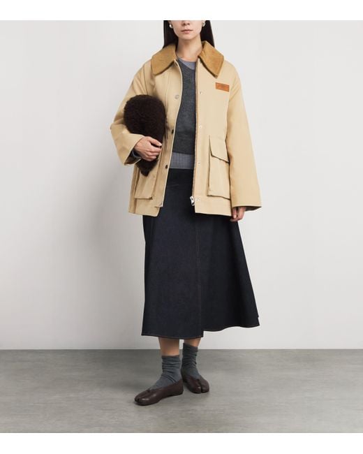 Ganni Natural Woven Twill Midi Jacket
