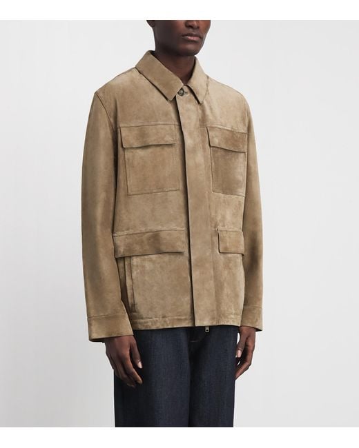 Yves Salomon Brown Suede Zip-Up Jacket for men