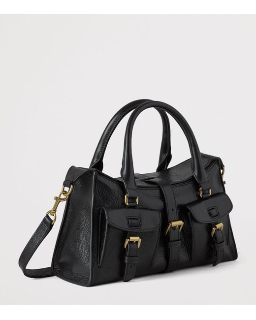 Mulberry Black Small Leather Roxanne Top-Handle Bag