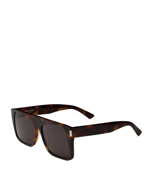 Saint Laurent Black Tortoiseshell Oversized Square Sunglasses