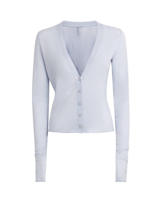 Skims Blue Cashmere Sheer Cardigan