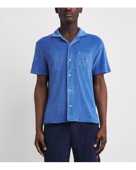 Polo Ralph Lauren Blue Terry Cotton Short-Sleeve Shirt for men