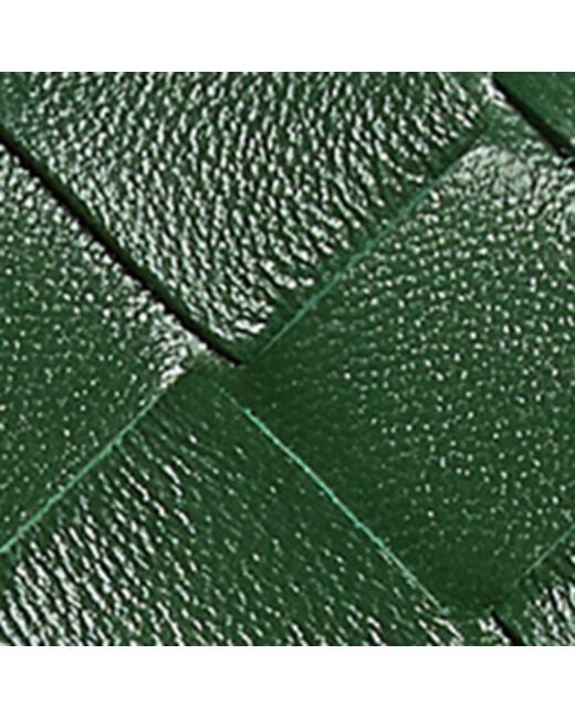 Bottega Veneta Green Leather Intrecciato Andiamo Trifold Wallet