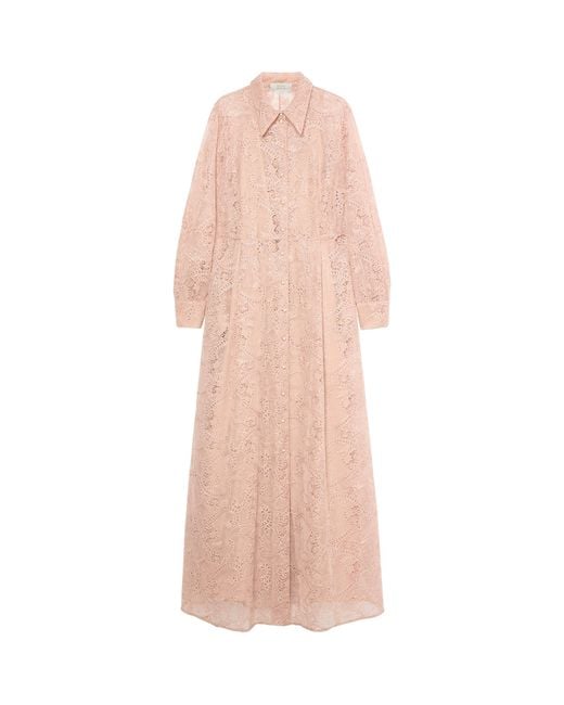Marina Rinaldi Pink Embroidered Maxi Shirt Dress