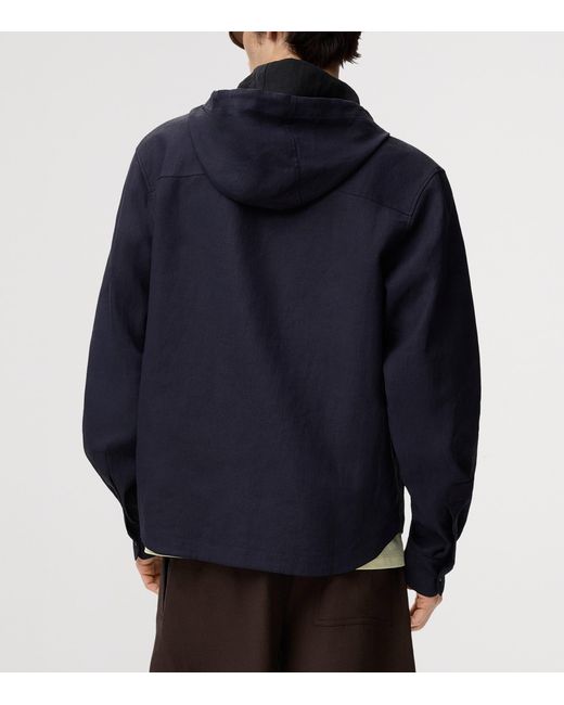 Loewe Blue X Paula's Ibiza Linen-Blend Hooded Anagram Shirt for men