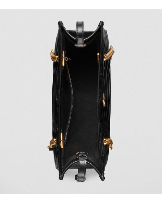 Gucci Black Medium Leather Gg Marmont Tote Bag