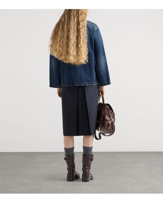 Prada Blue Washed Blouson Denim Jacket