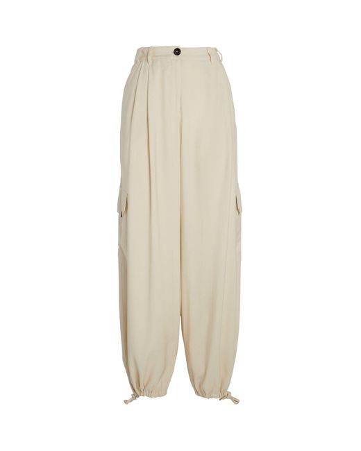 MAX&Co. Natural Twill Cargo Trousers