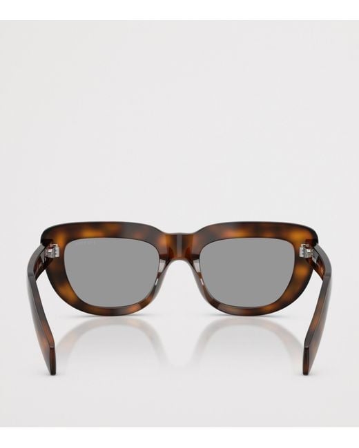 Prada Brown Pr D07S Rectangle Sunglasses