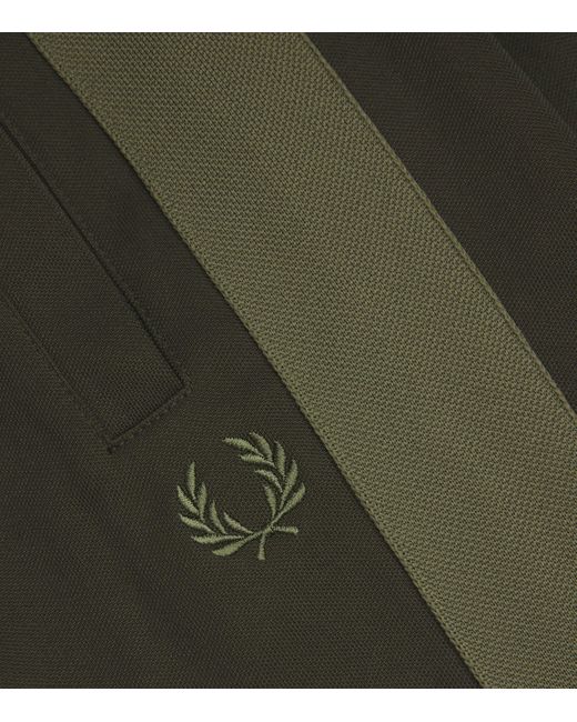 Fred Perry Green Tape-Side Logo Track Pants for men