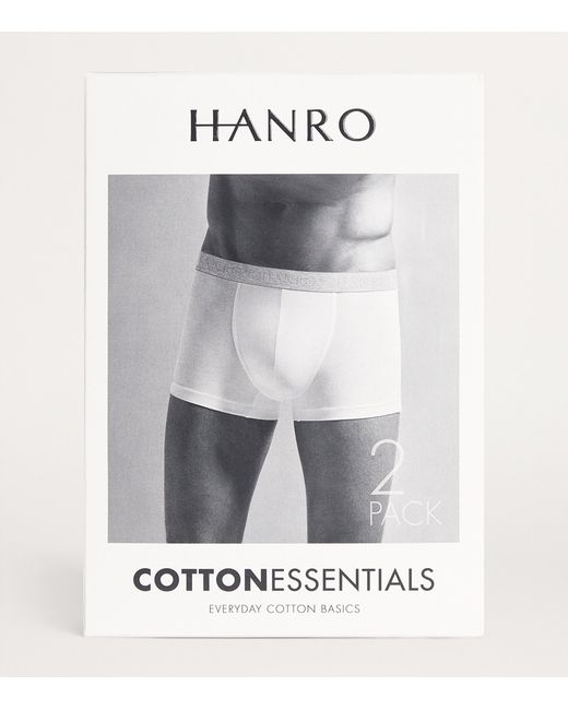 Hanro Blue Cotton-Blend Essential Trunks for men
