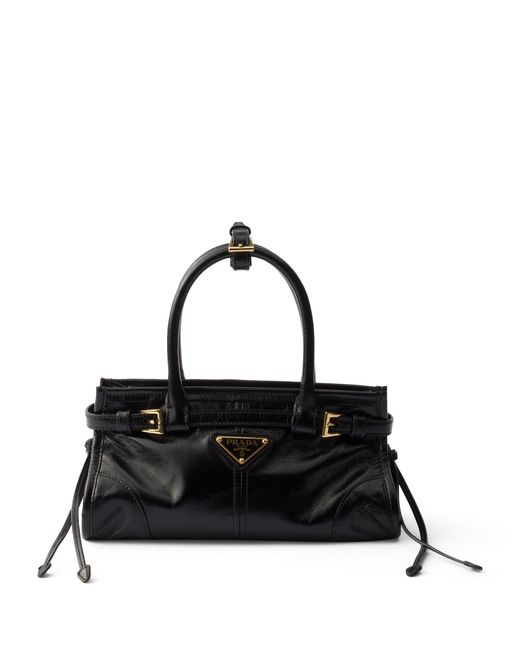 Prada Black Mini Leather Bonnie Top-Handle Bag