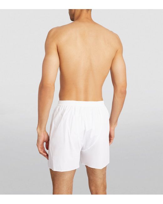 Zimmerli of Switzerland White Cotton Woven Boxers for men