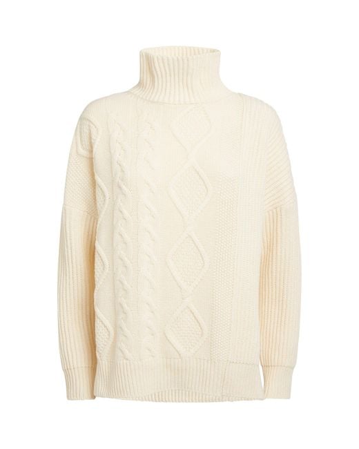 Weekend by Maxmara White Virgin Wool Cable-knit Lambert Sweater