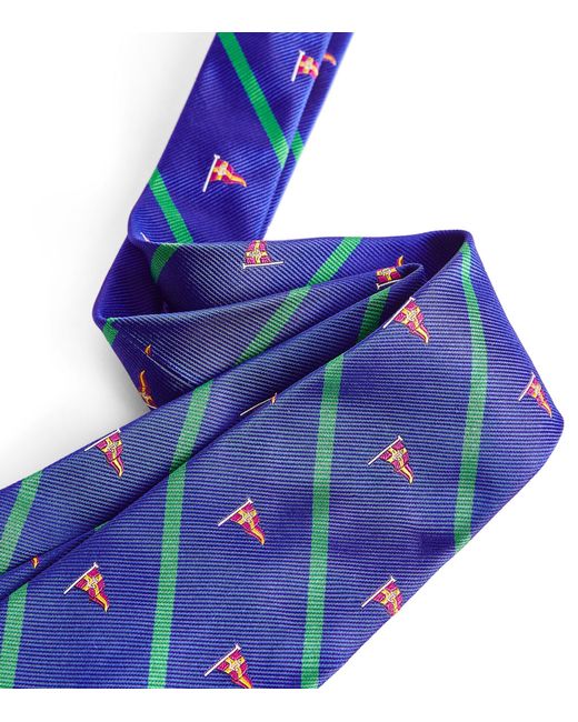 Polo Ralph Lauren Blue Silk Striped Flag Tie for men