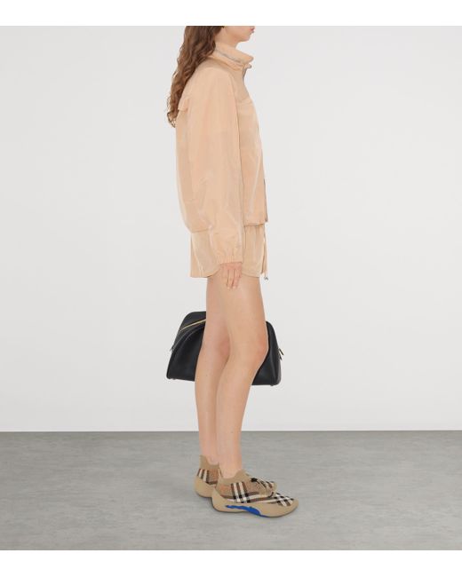 Burberry Natural B Shield-Plaque Windbreaker Jacket
