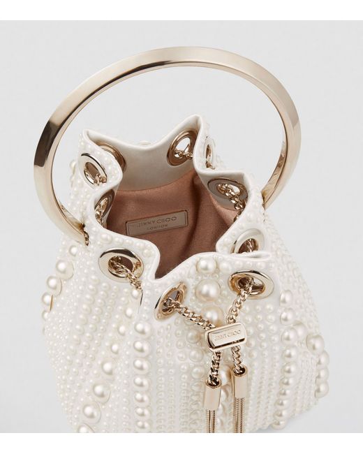 Jimmy Choo White Micro Bon Bon Top-Handle Bag