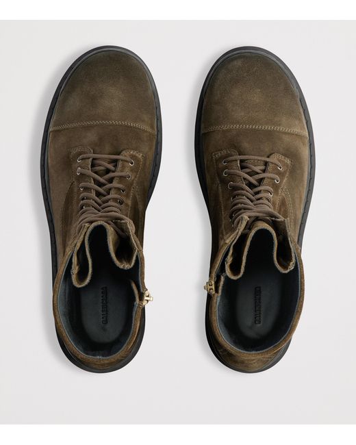Balenciaga Brown Suede Combat Strike Boots for men