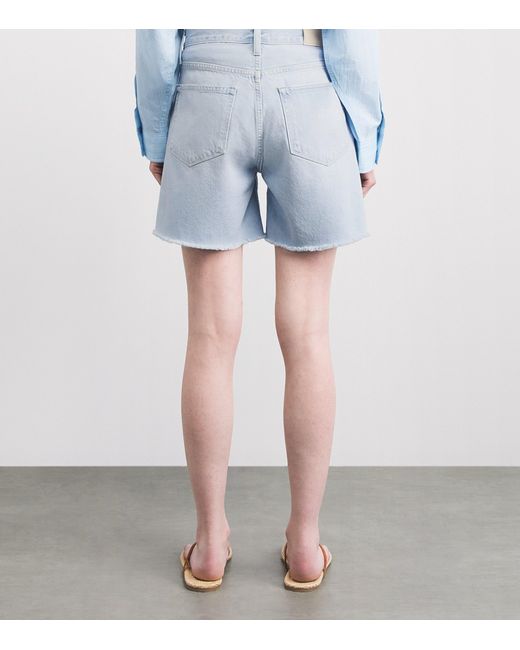 PAIGE Blue Archie Long Denim Shorts