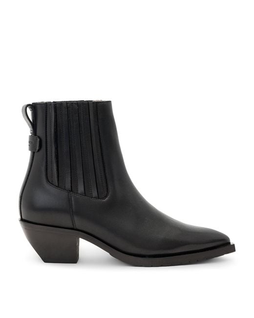 AllSaints Black Leather Marcie Chelsea Boots