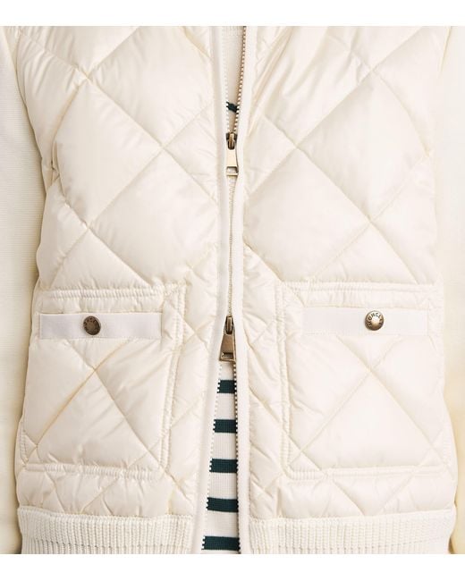 Moncler White Cotton Quilted Hybrid Jacket