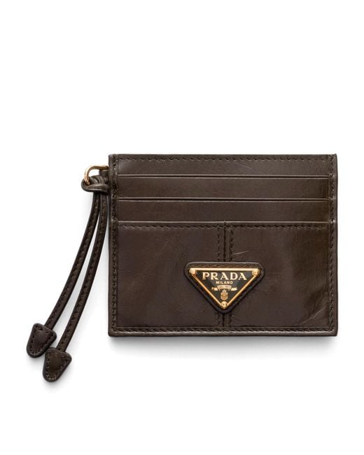 Prada Brown Leather Card Holder