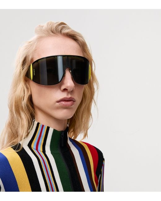 Loewe Gray Metal Speed Shield Sunglasses