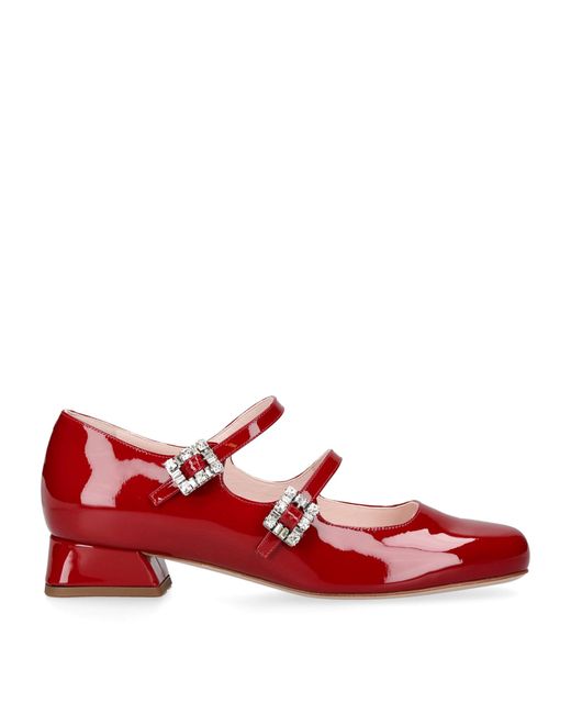 Roger Vivier Red Patent Leather Tres Viv Mary Janes 25
