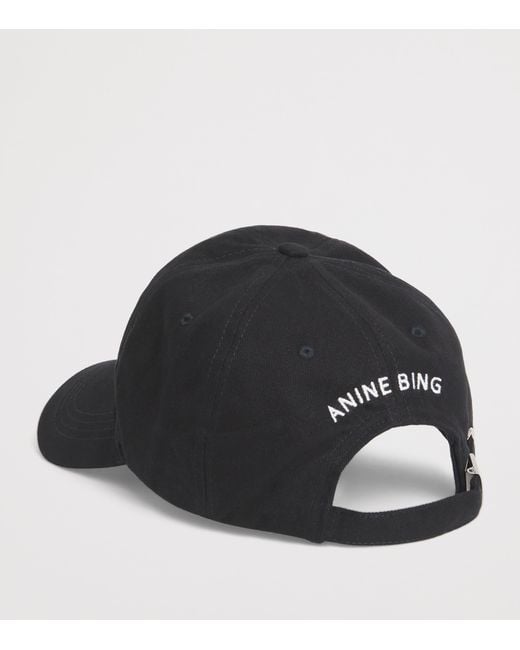 Anine Bing Black Cotton Jeremy Baseball Cap